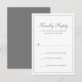 Traditionele klassieke klassieke vorm van elegante RSVP kaartje