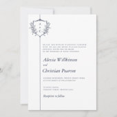 Traditionele klassieke marine crest bruiloft kaart (Voorkant)