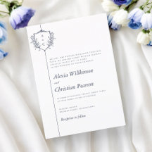 Traditionele klassieke marine crest bruiloft