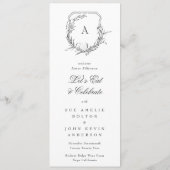 traditionele klassieke monogram kuif Onze bruiloft Menu (Achterkant)