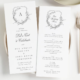 traditionele klassieke monogram kuif Onze bruiloft Menu