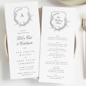 traditionele klassieke monogram kuif Onze bruiloft Menu
