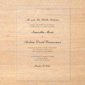 Traditionele klassieke vorm van legante bruiloft acryl uitnodigingen (Voorkant)