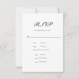 Traditionele klassieke vorm van legante bruiloft RSVP kaartje