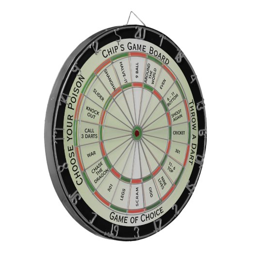 Traditionele kleurencombinatie - Persoonlijk regle Dartbord (Voorkant Links)