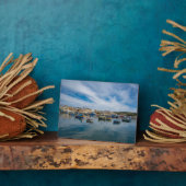 Traditionele kleurrijke vissersboten in de haven fotoplaat (Zijkant)