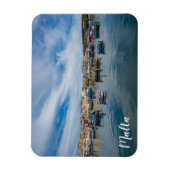 Traditionele kleurrijke vissersboten in de haven magneet (Verticaal)