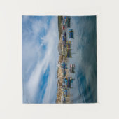 Traditionele kleurrijke vissersboten in de haven wandkleed (Voorkant)