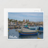 Traditionele kleurrijke vissersboten op Malta Briefkaart (Voorkant / Achterkant)