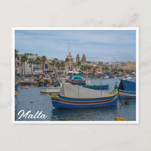 Traditionele kleurrijke vissersboten op Malta Briefkaart (Voorkant)