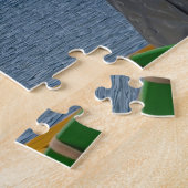 Traditionele kleurrijke vissersboten op Malta Legpuzzel (Zijkant)