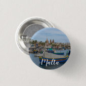 Traditionele kleurrijke vissersboten op Malta Ronde Button 3,2 Cm (Voorkant /achterkant)