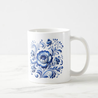 Traditionele kobalt porselein volks kunst vogel de koffiemok
