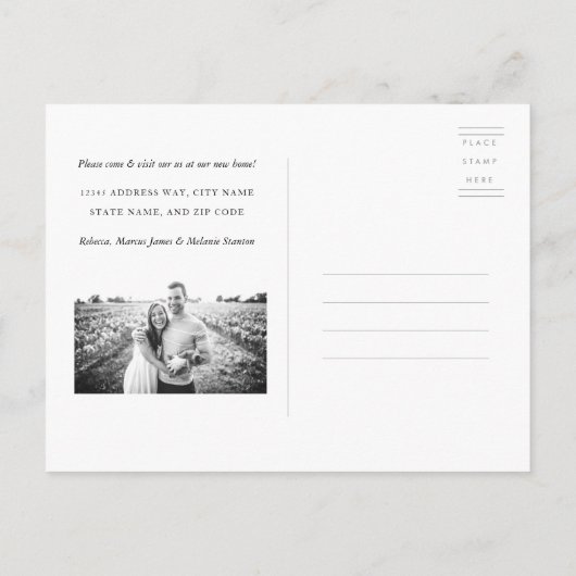 Traditionele koloniale illustratie van de deur aankondigingskaart (Achterkant)