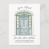 Traditionele koloniale illustratie van de deur aankondigingskaart (Voorkant)