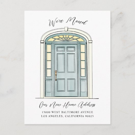 Traditionele koloniale illustratie van de deur aankondigingskaart (Voorkant)