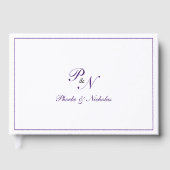 Traditionele koninklijke Paarse monogram Gastenboek (Voorkant)