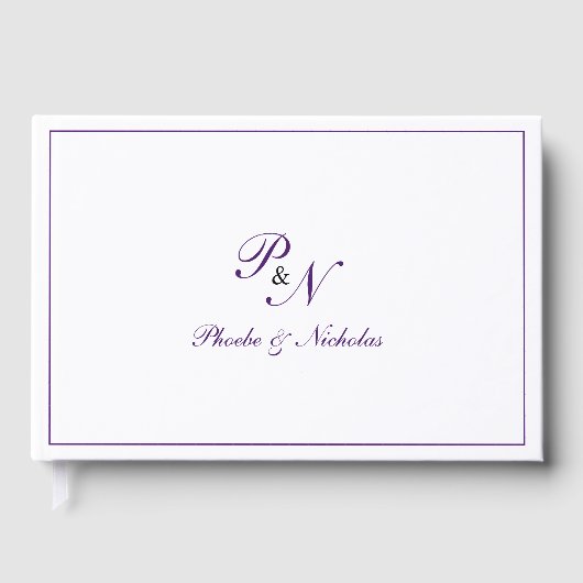 Traditionele koninklijke Paarse monogram Gastenboek (Voorkant)