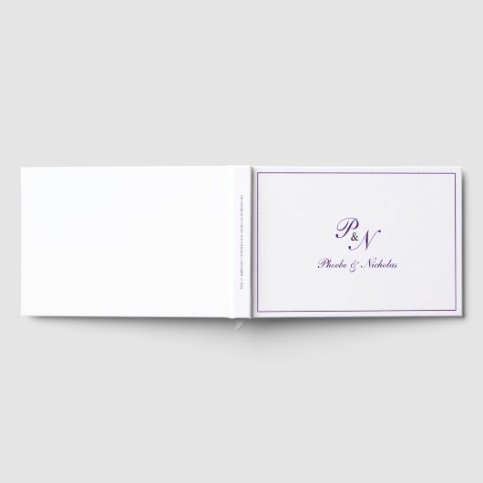 Traditionele koninklijke Paarse monogram Gastenboek (Volledig)