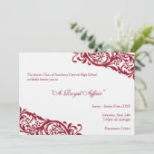 Traditionele koninklijke rode junior formals senio kaart (Staand voorkant)