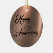 Traditionele koperen 7e Jubileum foto terug Keramisch Ornament (Rechts)