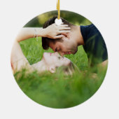 Traditionele koperen 7e Jubileum foto terug Keramisch Ornament (Achterkant)