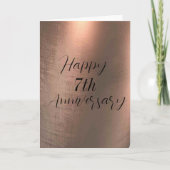 Traditionele koperen 7e Jubileum kaart (Voorkant)