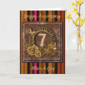 Traditionele koperen 7e Jubileum Keepomwille Foto Kaart (Gele Bloem)