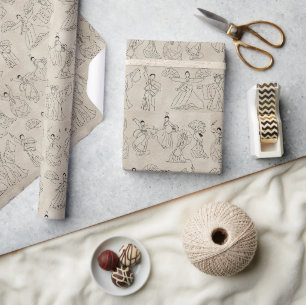 Traditionele Koreaanse dansers en drummers Cadeaupapier