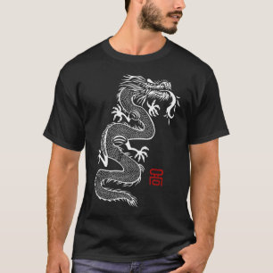 Traditionele Koreaanse draak met geschreven in het T-shirt