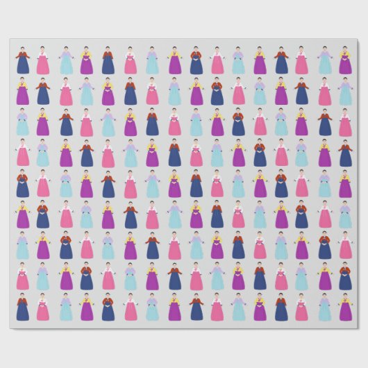 Traditionele Koreaanse Hanboks Cadeaupapier (Vlak)