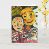Traditionele Koreaanse maskers: blanco Kaart (Gele Bloem)