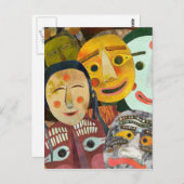 Traditionele Koreaanse maskers briefkaart (Voorkant / Achterkant)