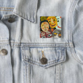 Traditionele Koreaanse maskers Button (In situ)