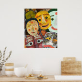 Traditionele Koreaanse maskers Poster (Keuken)