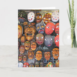 Traditionele Koreaanse maskers voor prestaties  한  Feestdagen Kaart