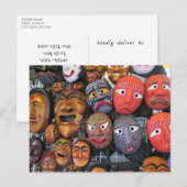 Traditionele Koreaanse maskers voor prestaties | 한 Feestdagenkaart (Voorkant / Achterkant)
