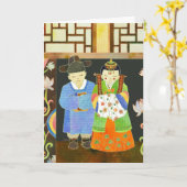 Traditionele Koreaanse Trouw(#2)kaart Kaart (Gele Bloem)