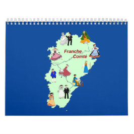 Traditionele kostuum van Franche-Comté Kalender