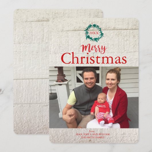 Traditionele Krans Kerst Kaart (Voorkant / Achterkant)