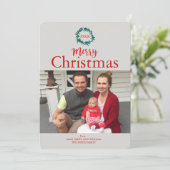 Traditionele Krans Kerst Kaart (Staand voorkant)