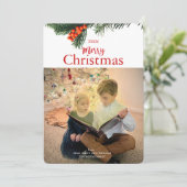 Traditionele Krans Kerst Kaart (Staand voorkant)