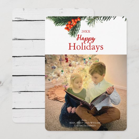 Traditionele krans Zalige Feestdagen kaart (Voorkant / Achterkant)