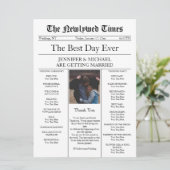 Traditionele krantenbruiloft kaart (Staand voorkant)