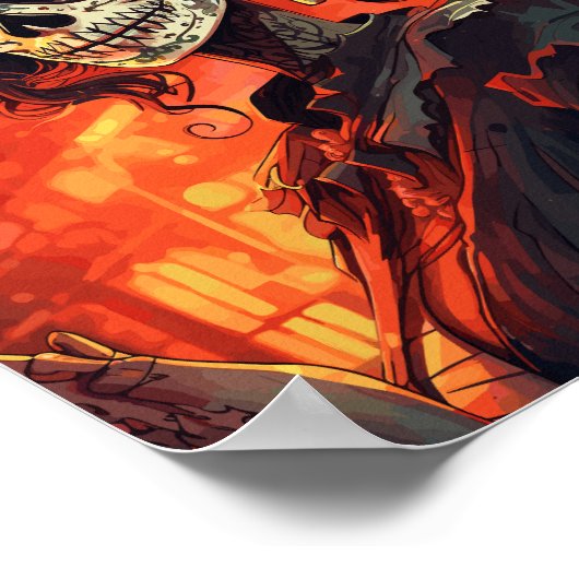 Traditionele La Calavera Catrina Poster (Hoek)