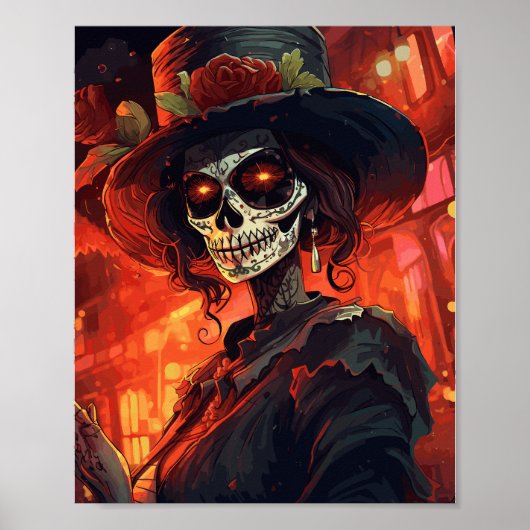 Traditionele La Calavera Catrina Poster (Voorkant)