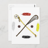 Traditionele lacrosse sticks briefkaart (Voorkant / Achterkant)