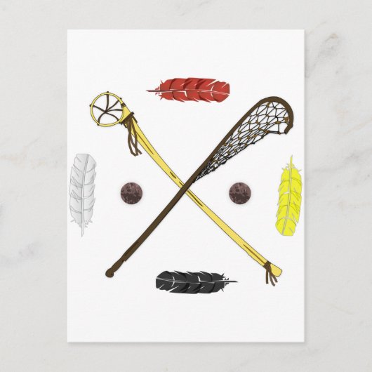 Traditionele lacrosse sticks briefkaart (Voorkant)