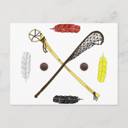 Traditionele lacrosse sticks briefkaart (Voorkant)