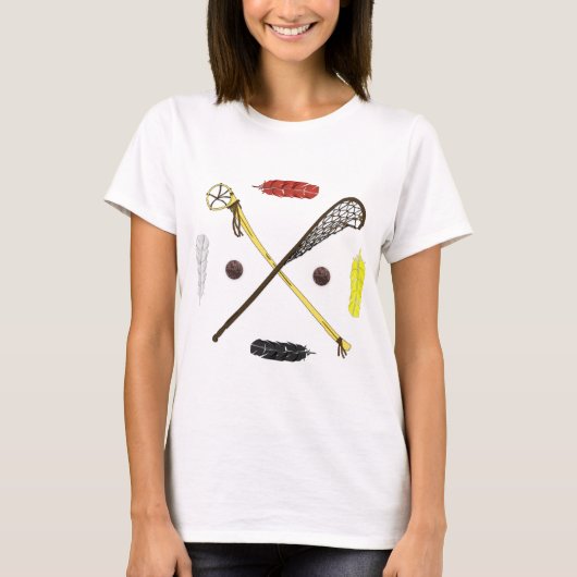 Traditionele Lacrosse sticks T-shirt (Voorkant)